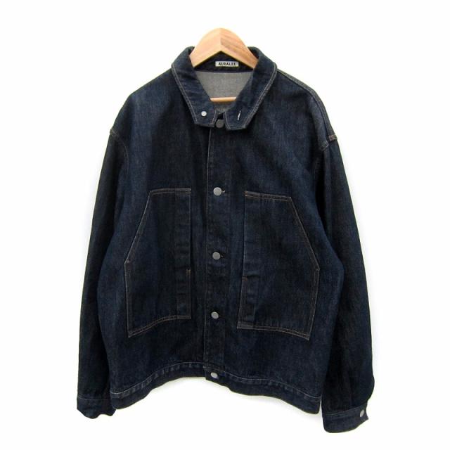 【中古】オーラリー 20SS HARD TWIST DENIM BLOUZON デニムジャケット Gジャン ジージャン 4 M 紺 A20SB01DM メンズ