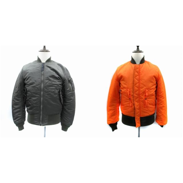 【中古】アルファ ALPHA 90s ヴィンテージ MA-1 フライトジャケット リバーシブル M カーキ オレンジ MIL-J-82790J