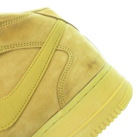 【中古】ナイキ NIKE Air Force 1 Mid Flax スニーカー ハイカット レースアップ 27.5cm 茶 ブラウン DJ9158-200