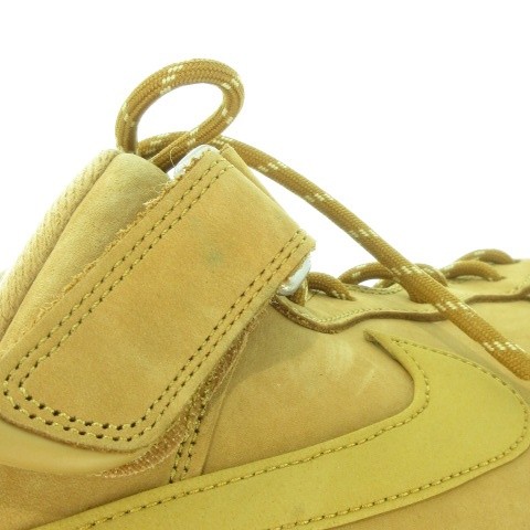 【中古】ナイキ NIKE Air Force 1 Mid Flax スニーカー ハイカット レースアップ 27.5cm 茶 ブラウン DJ9158-200