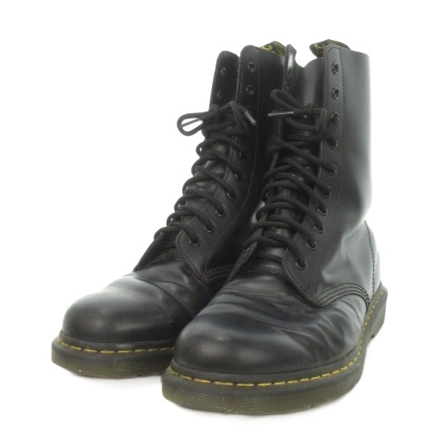 【中古】DR.MARTENS 10 ホール ブーツ STANDARD FIT ショートブーツ レザー 9 27.5cm 黒 ブラック レースアップ