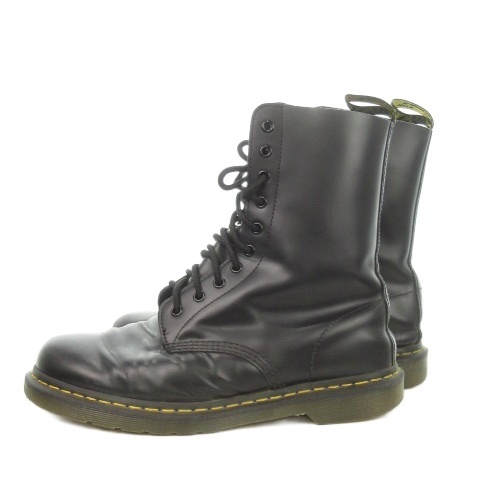 【中古】DR.MARTENS 10 ホール ブーツ STANDARD FIT ショートブーツ レザー 9 27.5cm 黒 ブラック レースアップ