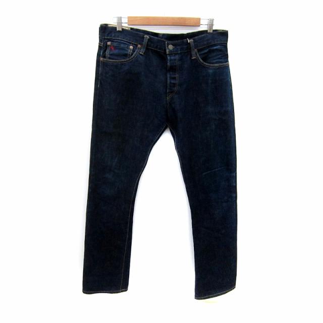 【中古】ポロ ラルフローレン デニムパンツ ジーンズ スリムパンツ 赤耳 ボタンフライ 34 インディゴブルー メンズ