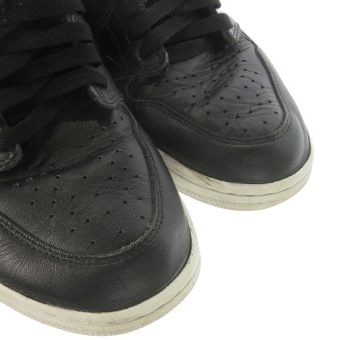 【中古】ナイキ NIKE AIR JORDAN 1 RETRO HIGH OG スニーカー レースアップ ハイカット レザー 革 ロゴ 9 27.0cm 黒
