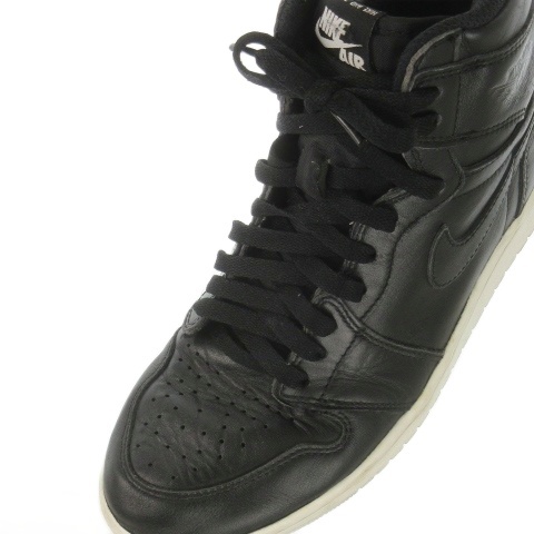 【中古】ナイキ NIKE AIR JORDAN 1 RETRO HIGH OG スニーカー レースアップ ハイカット レザー 革 ロゴ 9 27.0cm 黒
