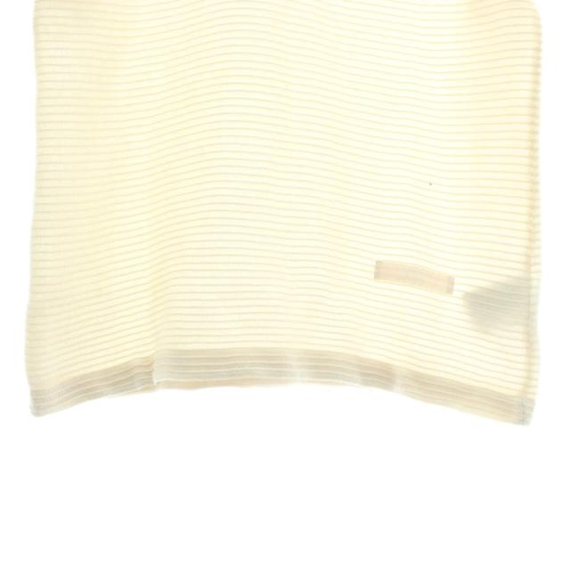 【中古】ディオールオム Dior HOMME ニット Tシャツ カットソー 半袖 リブ編み クルーネック ボーダー ロゴ 刺繍 S 白_5