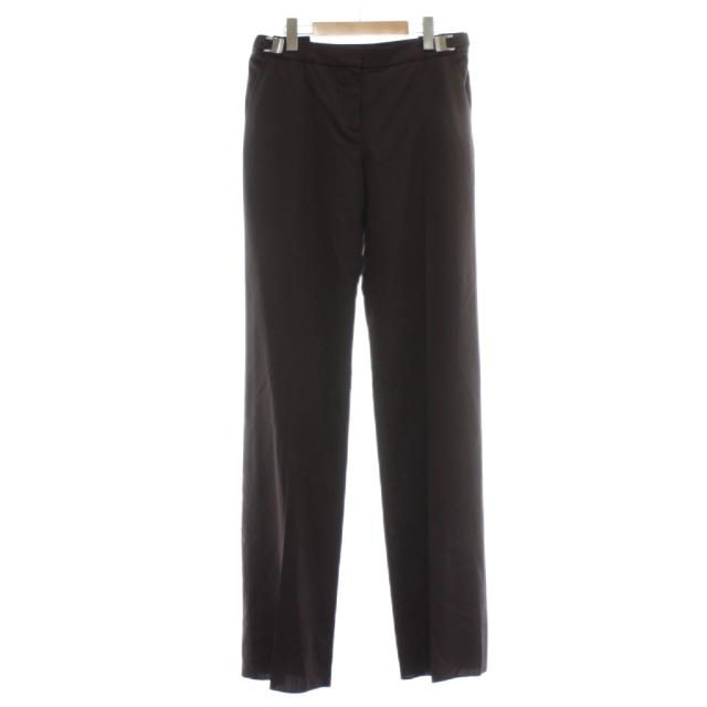 【中古】未使用品 CELINE パンツ スラックス ウール モヘヤ混 ストレート サイドバックル 40 ボルドー 1665 21A06