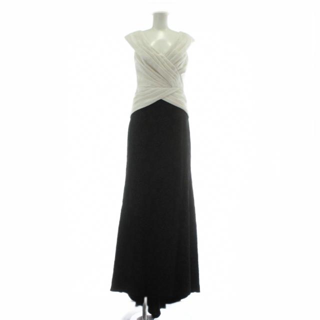【中古】TADASHI SHOJI Ursa Off-The Shoulder Gown ドレス ワンピース オフショルダー ロング 0 S 黒 白 BCD19201L