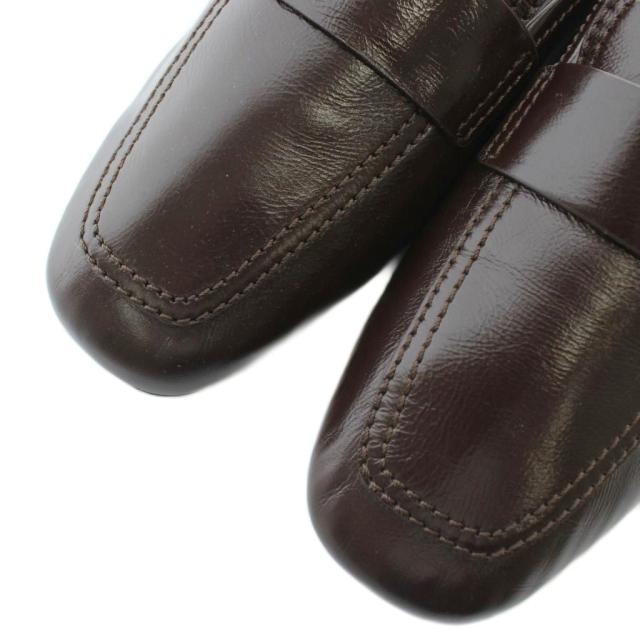 【中古】未使用品 Salvatore Ferragamo 24SS DEBROS ローファー モカシン スクエアトゥ ガンチーニ 7 25.5cm 茶色