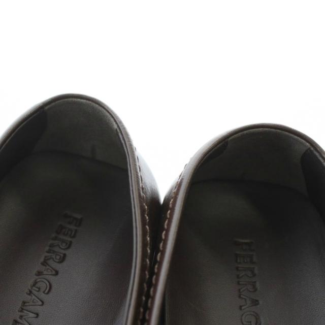 【中古】未使用品 Salvatore Ferragamo 24SS DEBROS ローファー モカシン スクエアトゥ ガンチーニ 7 25.5cm 茶色