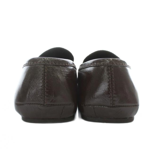 【中古】未使用品 Salvatore Ferragamo 24SS DEBROS ローファー モカシン スクエアトゥ ガンチーニ 7 25.5cm 茶色