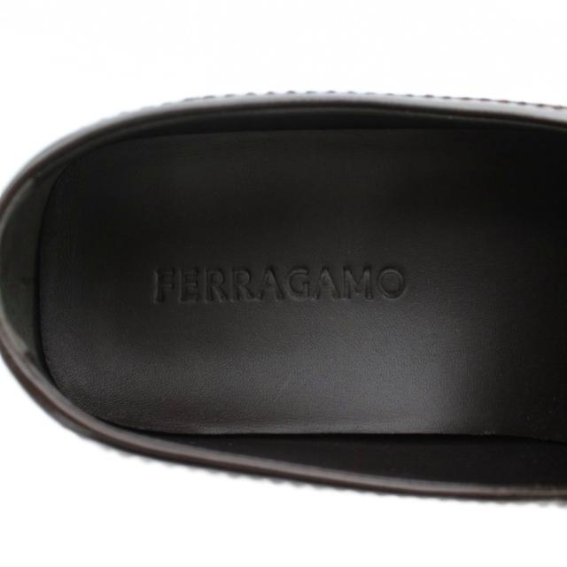 【中古】未使用品 Salvatore Ferragamo 24SS DEBROS ローファー モカシン スクエアトゥ ガンチーニ 7 25.5cm 茶色