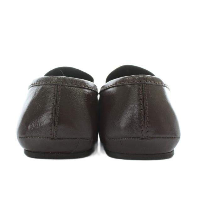 【中古】未使用品 Salvatore Ferragamo 24SS DEBROS ローファー モカシン スクエアトゥ ガンチーニ 6 24.5cm 茶色