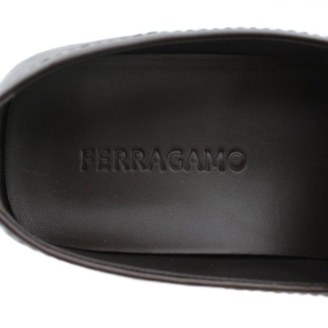 【中古】未使用品 Salvatore Ferragamo 24SS DEBROS ローファー モカシン スクエアトゥ ガンチーニ 6 24.5cm 茶色