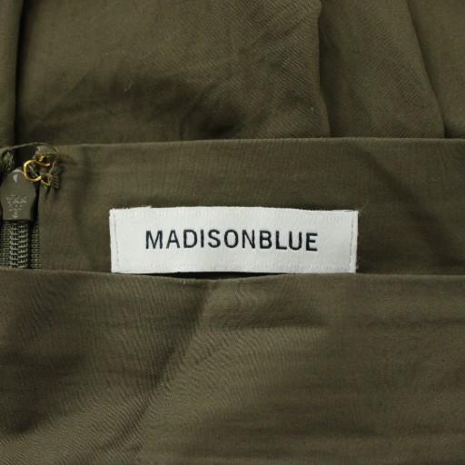 【中古】マディソンブルー MADISONBLUE TUCK VOLUME SKIRT フレアスカート ロング 02 M カーキ MB171-6715