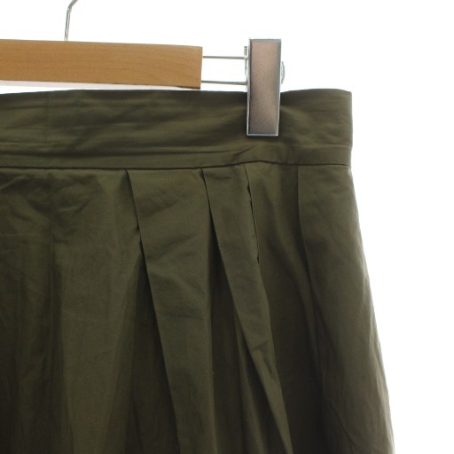 【中古】マディソンブルー MADISONBLUE TUCK VOLUME SKIRT フレアスカート ロング 02 M カーキ MB171-6715