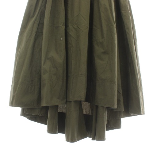 【中古】マディソンブルー MADISONBLUE TUCK VOLUME SKIRT フレアスカート ロング 02 M カーキ MB171-6715