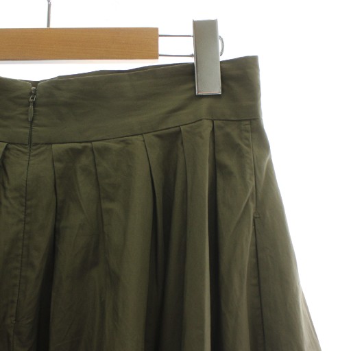 【中古】マディソンブルー MADISONBLUE TUCK VOLUME SKIRT フレアスカート ロング 02 M カーキ MB171-6715