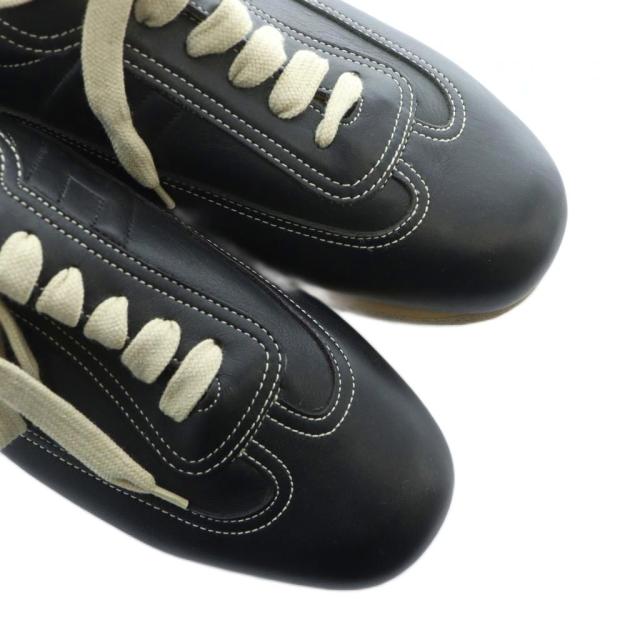 【中古】エルメス HERMES レザースニーカー シューズ 靴 ロゴ クイック Hロゴ ステッチ 42.5 26.5cm 黒 ブラック