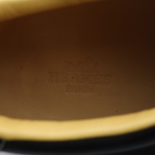 【中古】エルメス HERMES レザースニーカー シューズ 靴 ロゴ クイック Hロゴ ステッチ 42.5 26.5cm 黒 ブラック