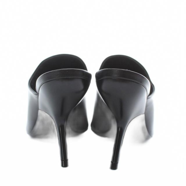 【中古】未使用品 Salvatore Ferragamo ERA ミュール サンダル レザー オープントゥ スクエアトゥ 5.5 22.5cm 黒