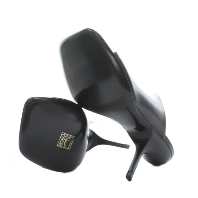 【中古】未使用品 Salvatore Ferragamo ERA ミュール サンダル レザー オープントゥ スクエアトゥ 5.5 22.5cm 黒