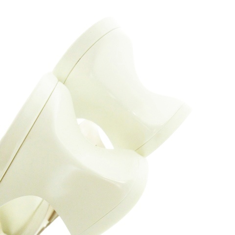 【中古】未当てはめる品 ボッテガヴェネタ BOTTEGA VENETA CHA CHA SANDAL サンダル ミュール なめし革 革 36.5 23.5糎 白