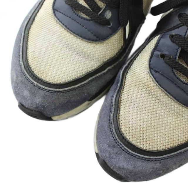 【中古】シャネル CHANEL スニーカー スエード レザー ローカット ココマーク 37 23.5cm 紺 ネイビー 黒 ブラック