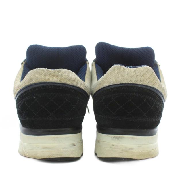 【中古】シャネル CHANEL スニーカー スエード レザー ローカット ココマーク 37 23.5cm 紺 ネイビー 黒 ブラック