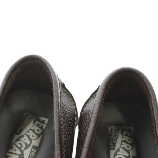 【中古】未使用品 Salvatore Ferragamo PACIFICO ドライビングシューズ ローファー グレインレザー 8.5 26.5cm 茶色