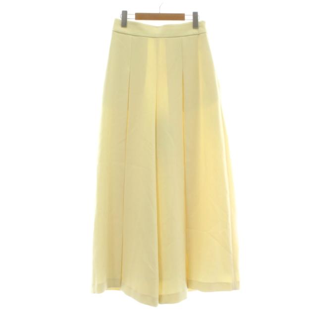 【中古】未使用品 ルルウィルビー Loulou Willoughby 24AW ジョーゼットタックワイドパンツ 1 S 黄色 イエロー