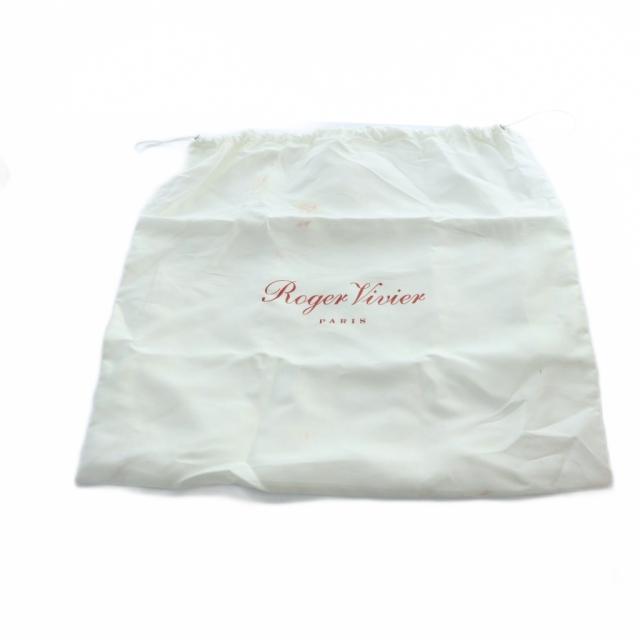 【中古】ロジェヴィヴィエ ROGER VIVIER パンプス ラインストーン ファー ピンヒール オープントゥ 37.5 24.5cm