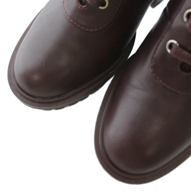 【中古】Gianvito Rossi MARTIS ショートブーツ レザー ラウンドトゥ ハイヒール レースアップ 36.5 23.5cm ボルドー