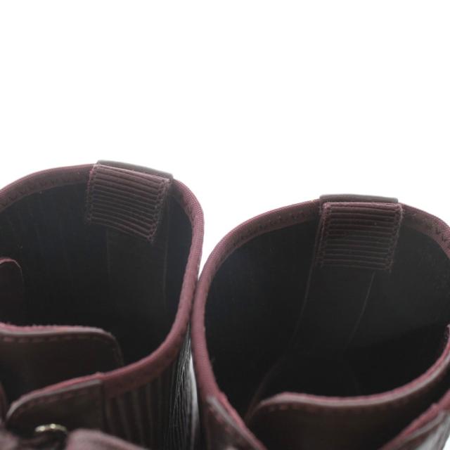 【中古】Gianvito Rossi MARTIS ショートブーツ レザー ラウンドトゥ ハイヒール レースアップ 36.5 23.5cm ボルドー