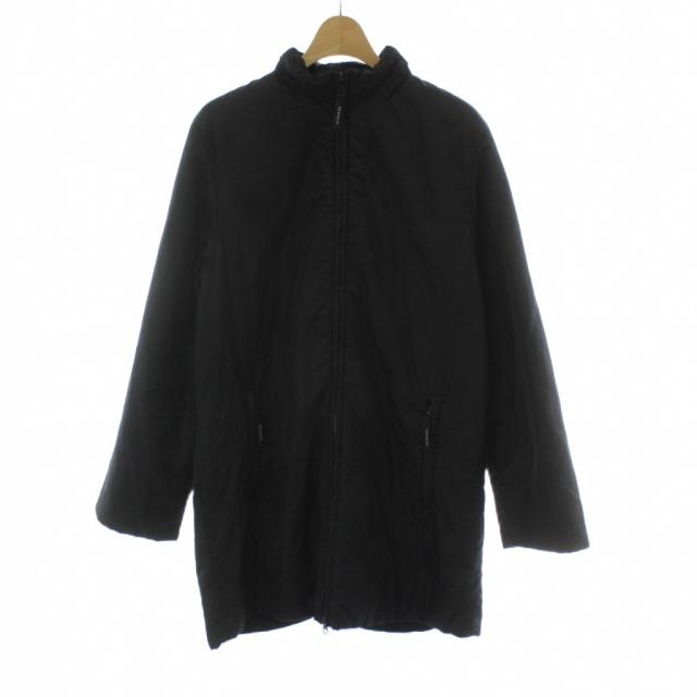 【中古】マックスマーラ MAX MARA ジャケット ジップアップ フード収納 38 黒 ブラック ミドルハーフ /PP ■GY19