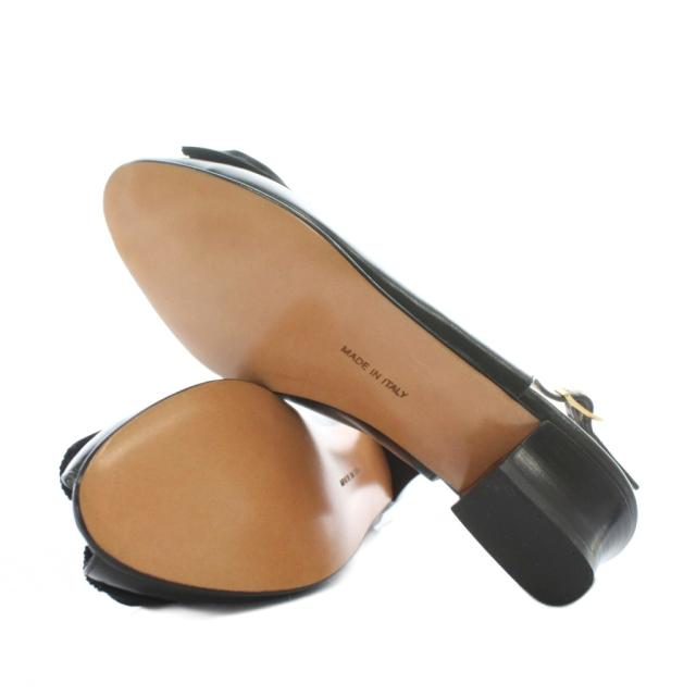 【中古】Salvatore Ferragamo BOUTIQUE ヴァラリボン パンプス サンダル レザー スリングバック リボン 6 23.5cm 黒