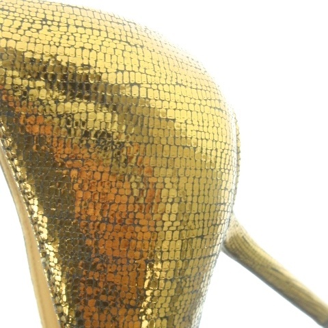 【中古】ジミーチュウ JIMMY CHOO パンプス ピンヒール ポインテッドトゥ メタリック 37 23.5cm ブロンズゴールド