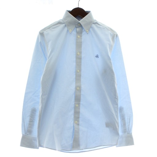 【中古】ブルックスブラザーズ BROOKS BROTHERS ボタンダウンシャツ 長袖 ロゴ 刺繍 XS 青 ブルー /XZ ■GY19 メンズ