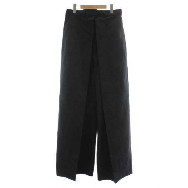 【中古】マックスマーラ SPORTMAX CODE パンツ ストレート 変形 ジップフライ オーバーサイズ 46 L 黒