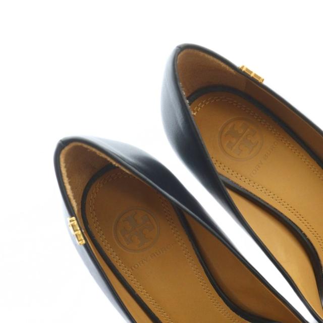 【中古】トリーバーチ TORY BURCH パンプス レザー 切替 ポインテッドトゥ ロゴ 5.5 22.5cm 黒 ブラック ■GY19 /MQ