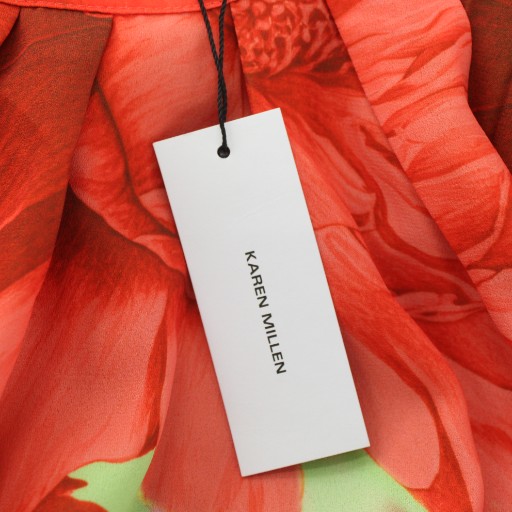 中古】未使用品 KAREN MILLEN Floral Halter Neck Pleated Midi Dress