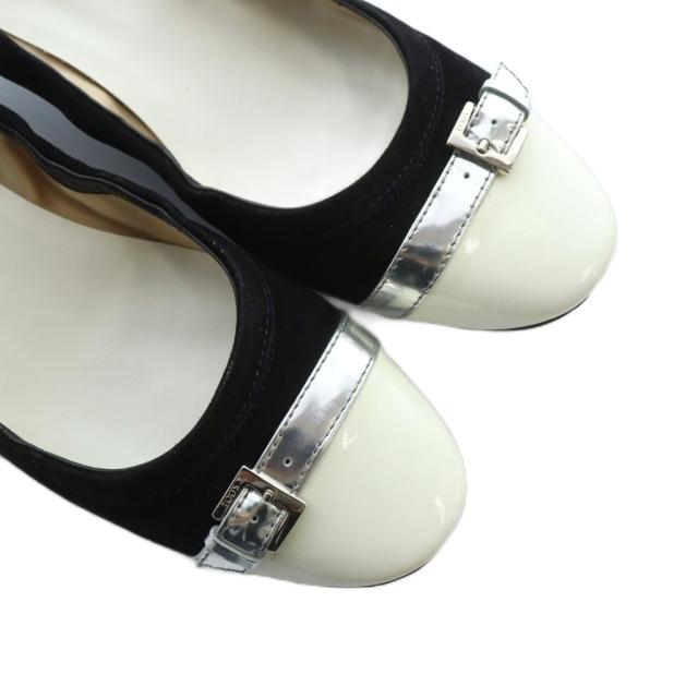 【中古】トッズ TOD'S パンプス ドライビングシューズ ロゴ スエード 切替 39.5 26.5cm 黒 ブラック ■GY19 /MQ