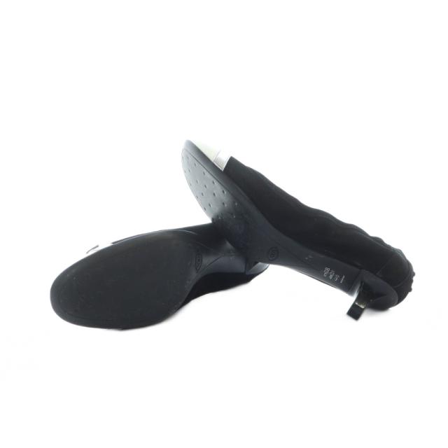 【中古】トッズ TOD'S パンプス ドライビングシューズ ロゴ スエード 切替 39.5 26.5cm 黒 ブラック ■GY19 /MQ