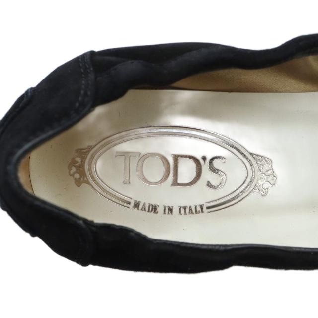 【中古】トッズ TOD'S パンプス ドライビングシューズ ロゴ スエード 切替 39.5 26.5cm 黒 ブラック ■GY19 /MQ