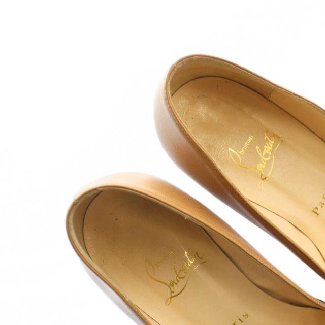 【中古】クリスチャンルブタン Christian louboutin パンプス ハイヒール ロゴ レザー リボン 36.5 23.5cm 茶