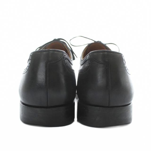 【中古】SCOTCH GRAIN ビジネスシューズ ドレス 革靴 レザー メダリオン ウイングチップ 内羽根 24.5cm 黒 F-0255