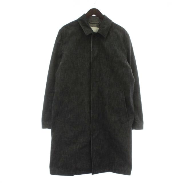 【中古】MACKINTOSH 近年モデル ステンカラーコート アウター デニム ロング 比翼ボタン 38 M 黒 D-MC001