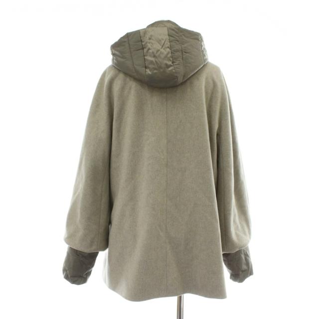 【中古】CINZIA ROCCA ロロピアーナ社製 イタリア製 ウールコート アウター ジップアップ ライナー付き 42 ベージュ_2