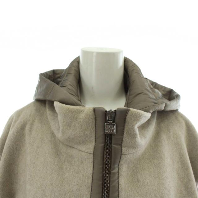 【中古】CINZIA ROCCA ロロピアーナ社製 イタリア製 ウールコート アウター ジップアップ ライナー付き 42 ベージュ_4