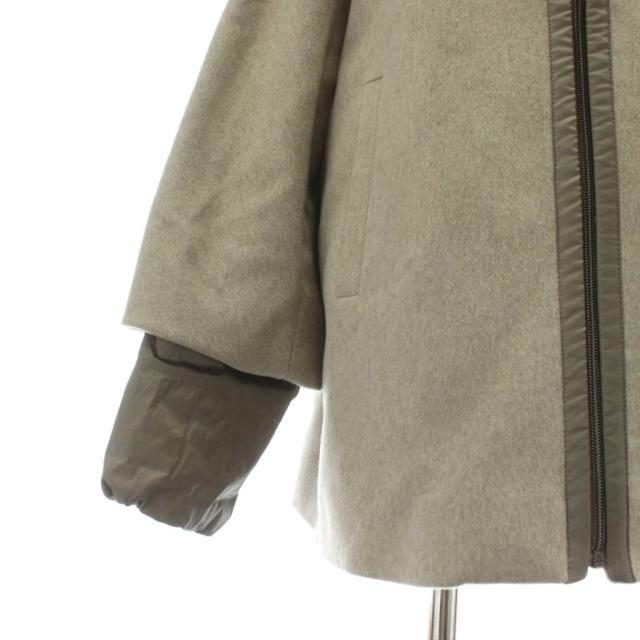 【中古】CINZIA ROCCA ロロピアーナ社製 イタリア製 ウールコート アウター ジップアップ ライナー付き 42 ベージュ_8